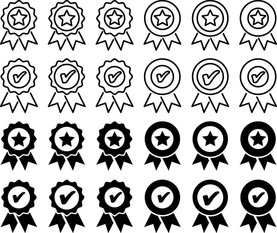 Medal clipart collection Award set icon Sketch and stencil vector