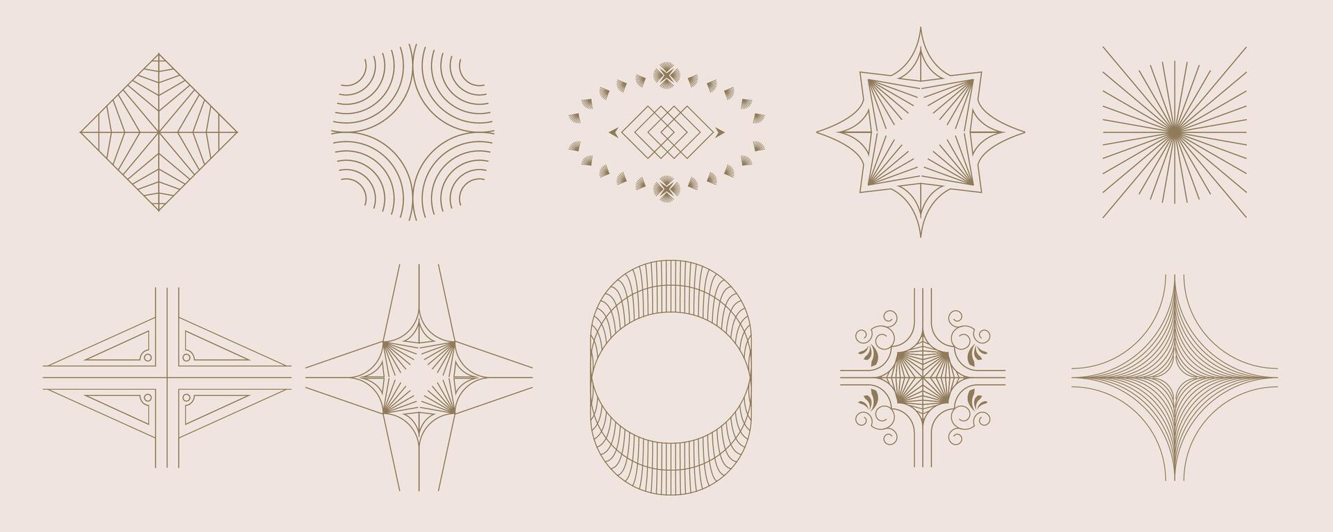 Vintage art deco object element for icon and decoration with circle vector