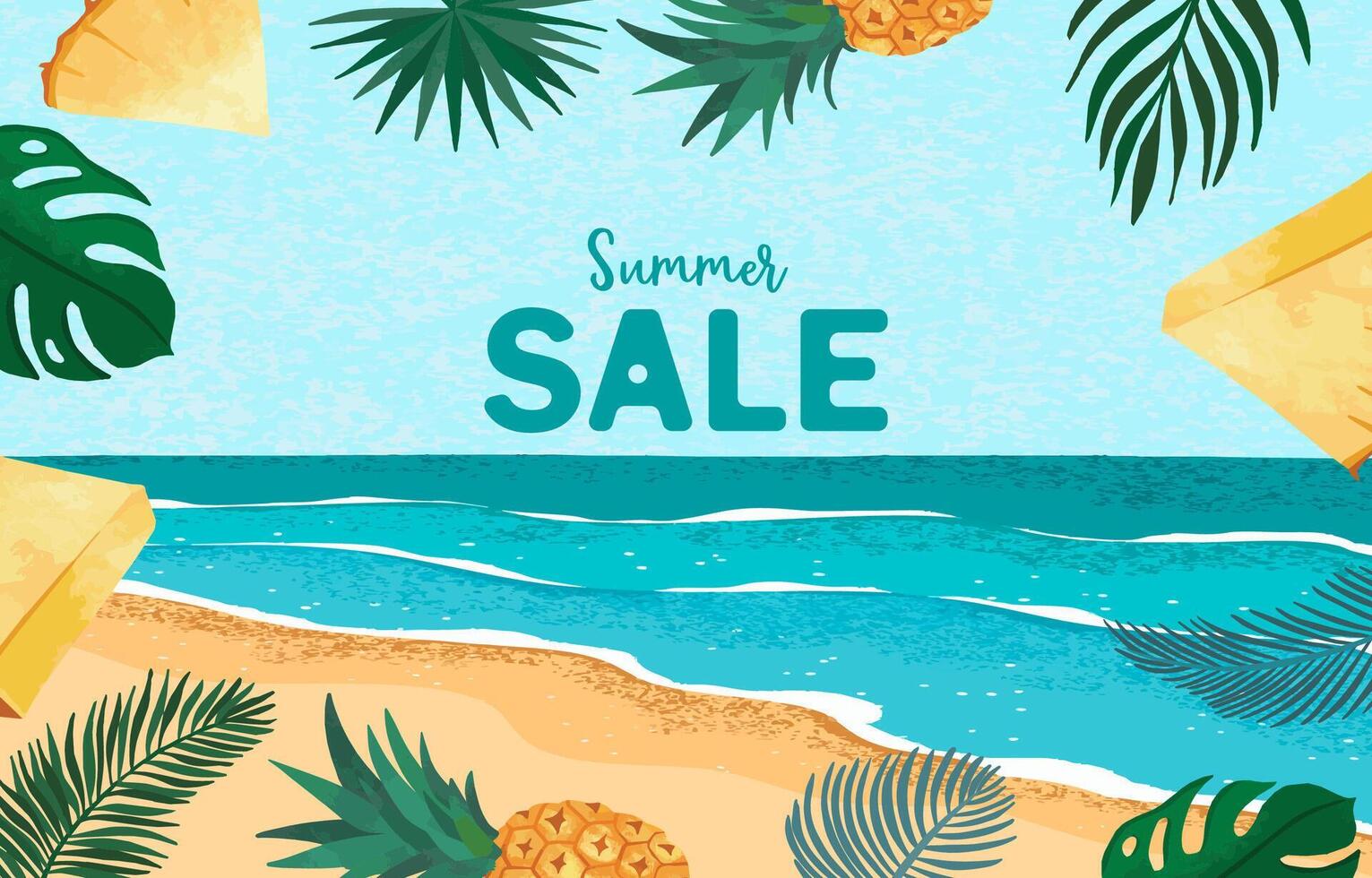 summer sale banner background with grain texture for horizontal design vector