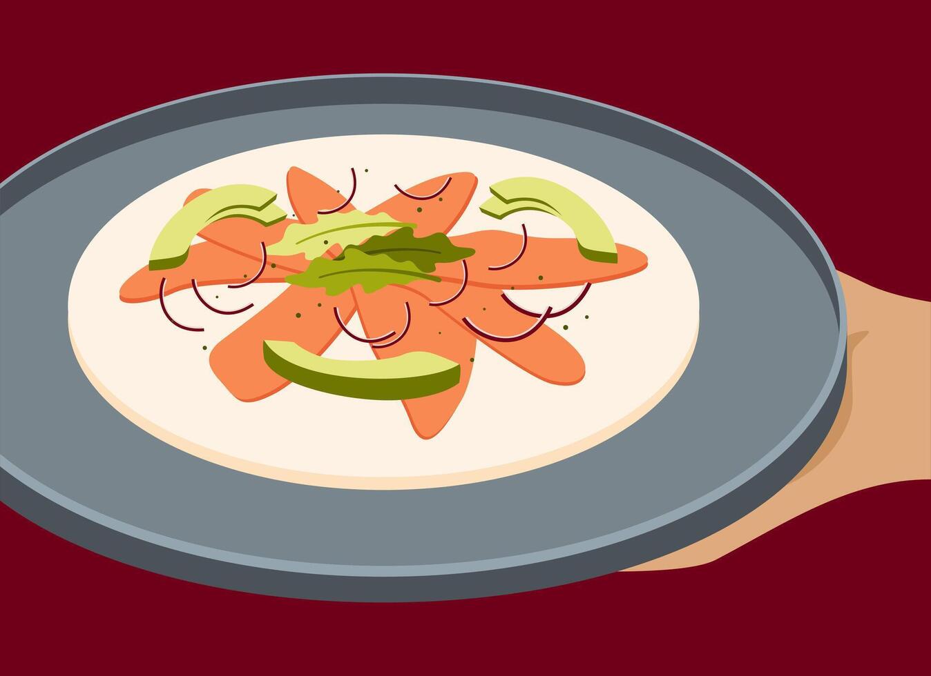 Global Cuisine Carpaccio Food Illustration vector