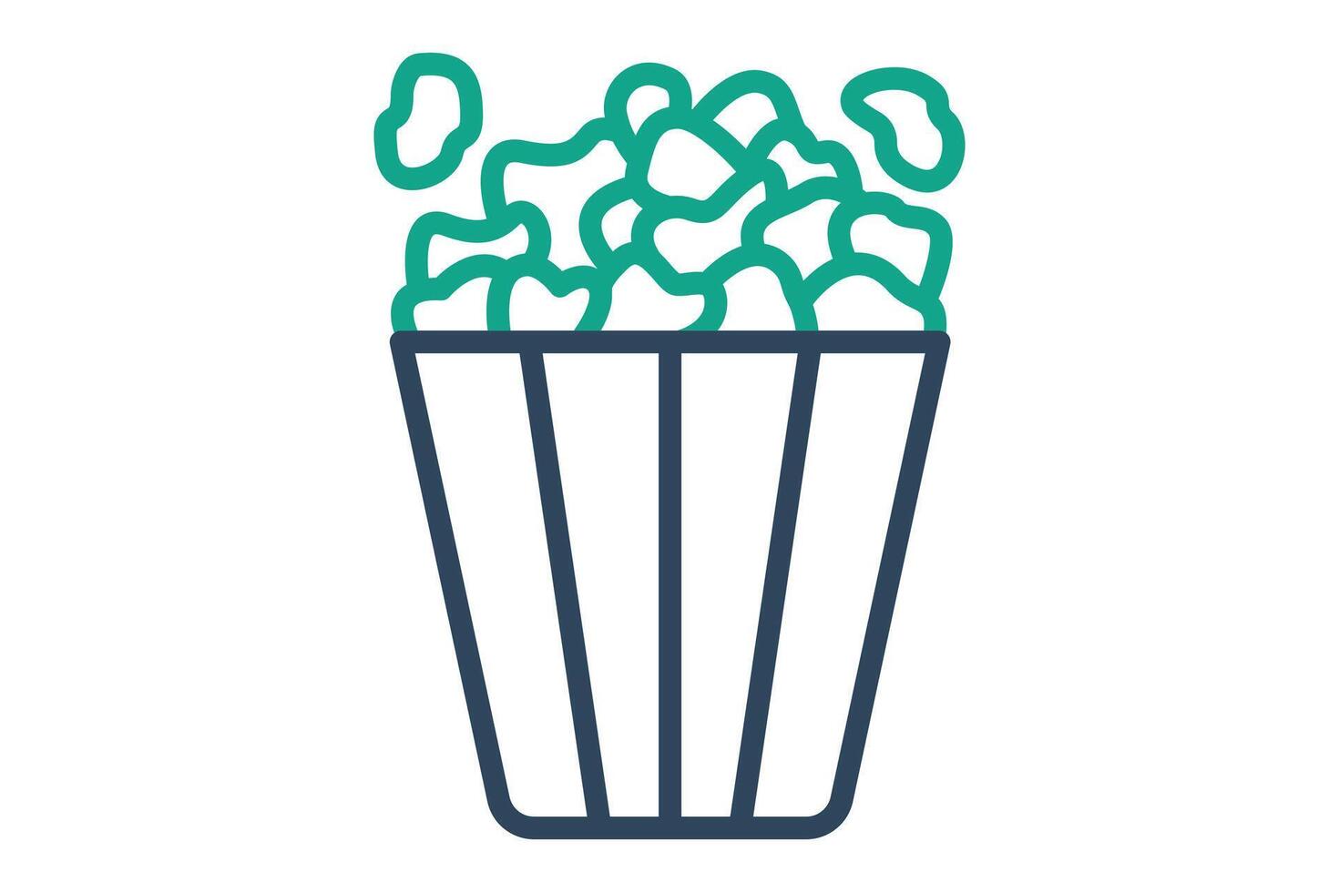 Popcorn icon. line icon style. icon related to snacks. catering elements illustration vector