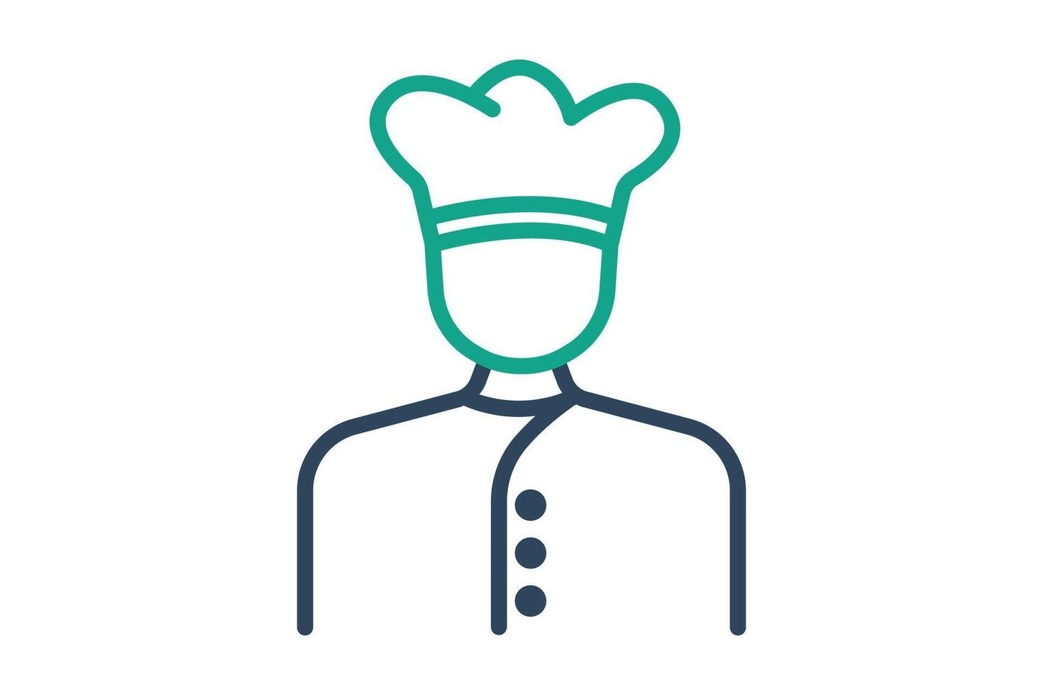 Chef icon. line icon style. icon related to culinary professional. catering elements illustration vector
