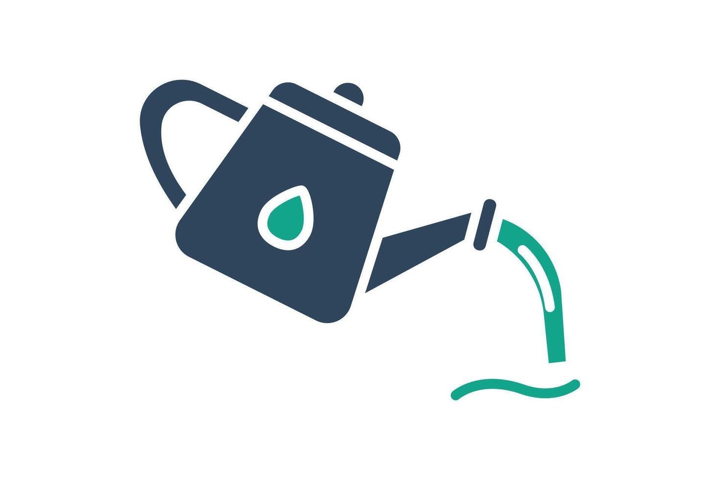 Watering can icon. solid icon style. icon related watering. agriculture elements illustration vector