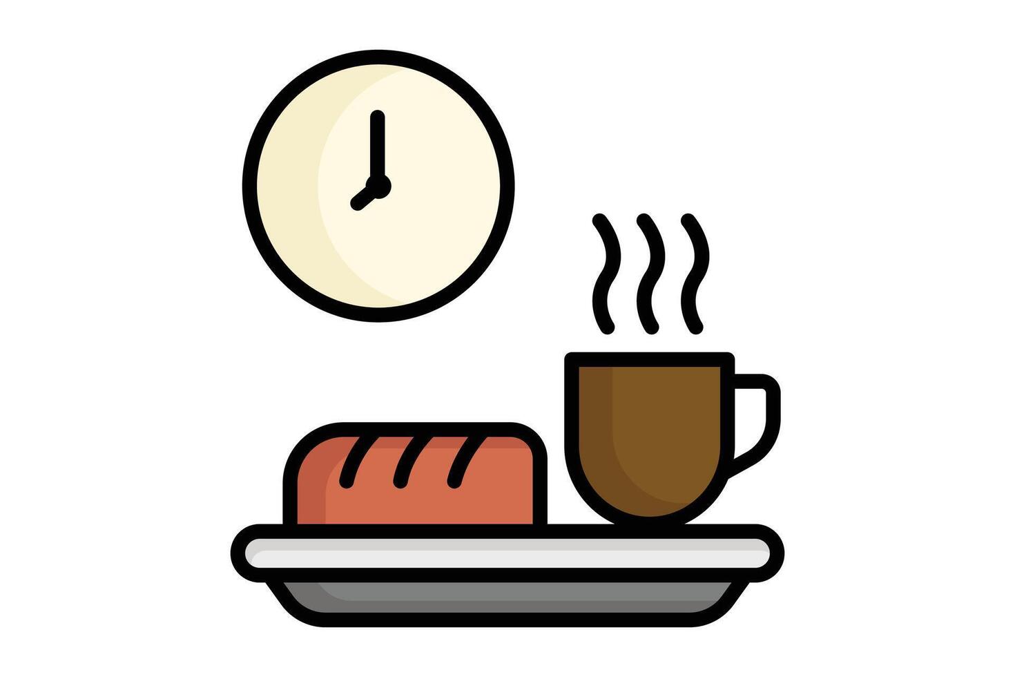 Breakfast icon. colored outline icon style. icon related to eat. catering elements illustration vector
