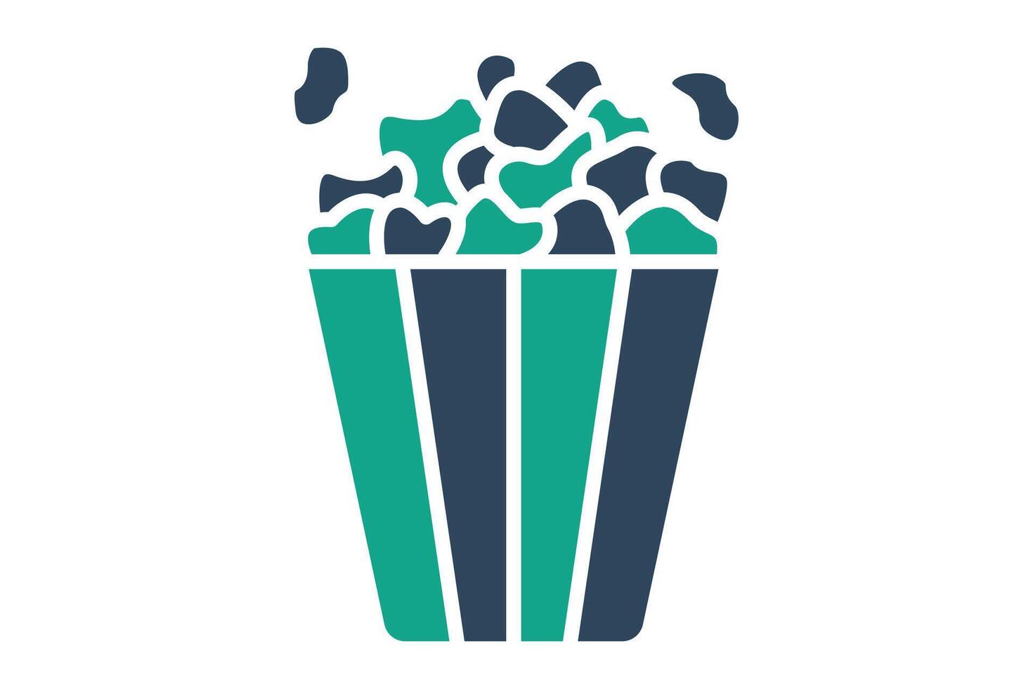 Popcorn icon. solid icon style. icon related to snacks. catering elements illustration vector