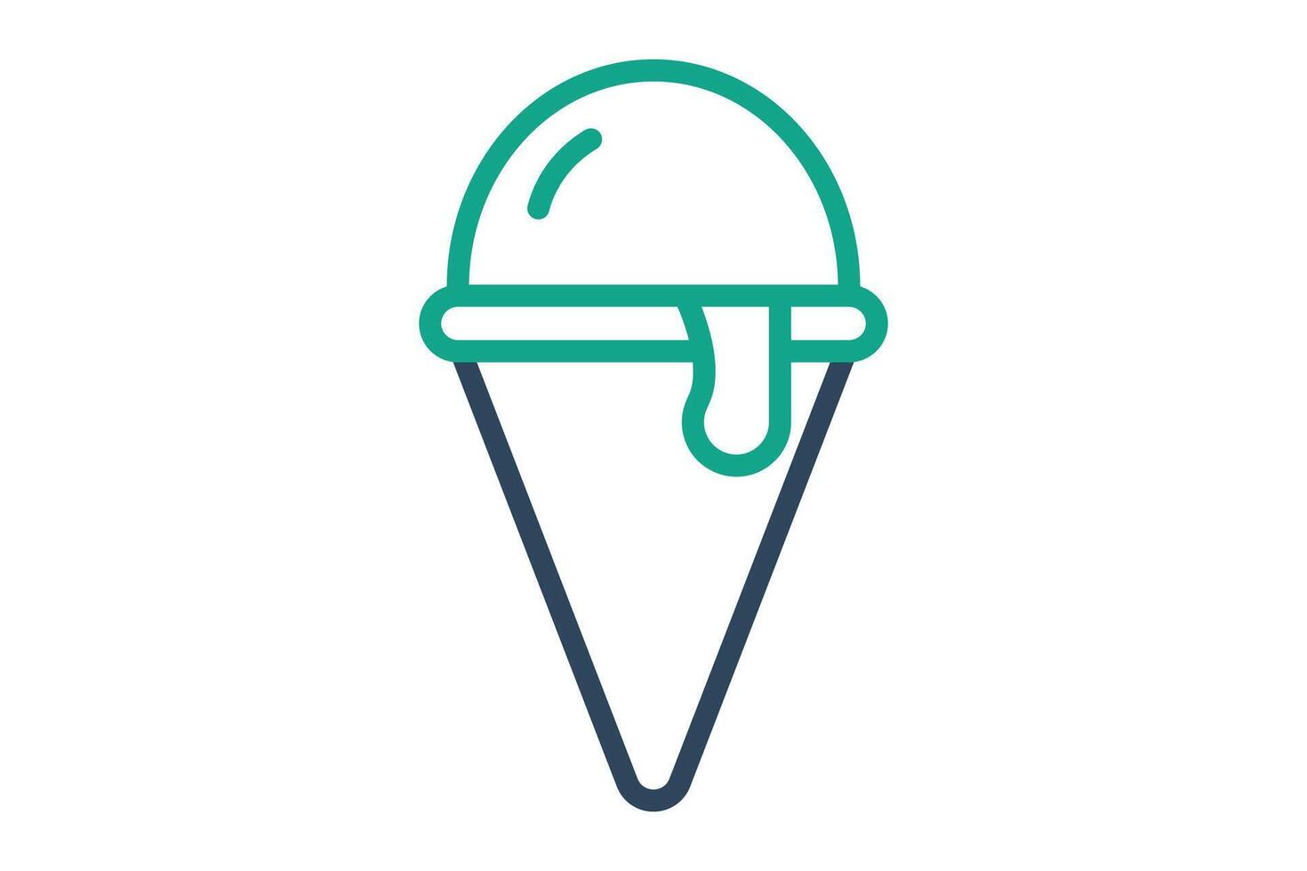 Ice cream icon. line icon style. icon related to desserts and treats. catering elements illustration vector