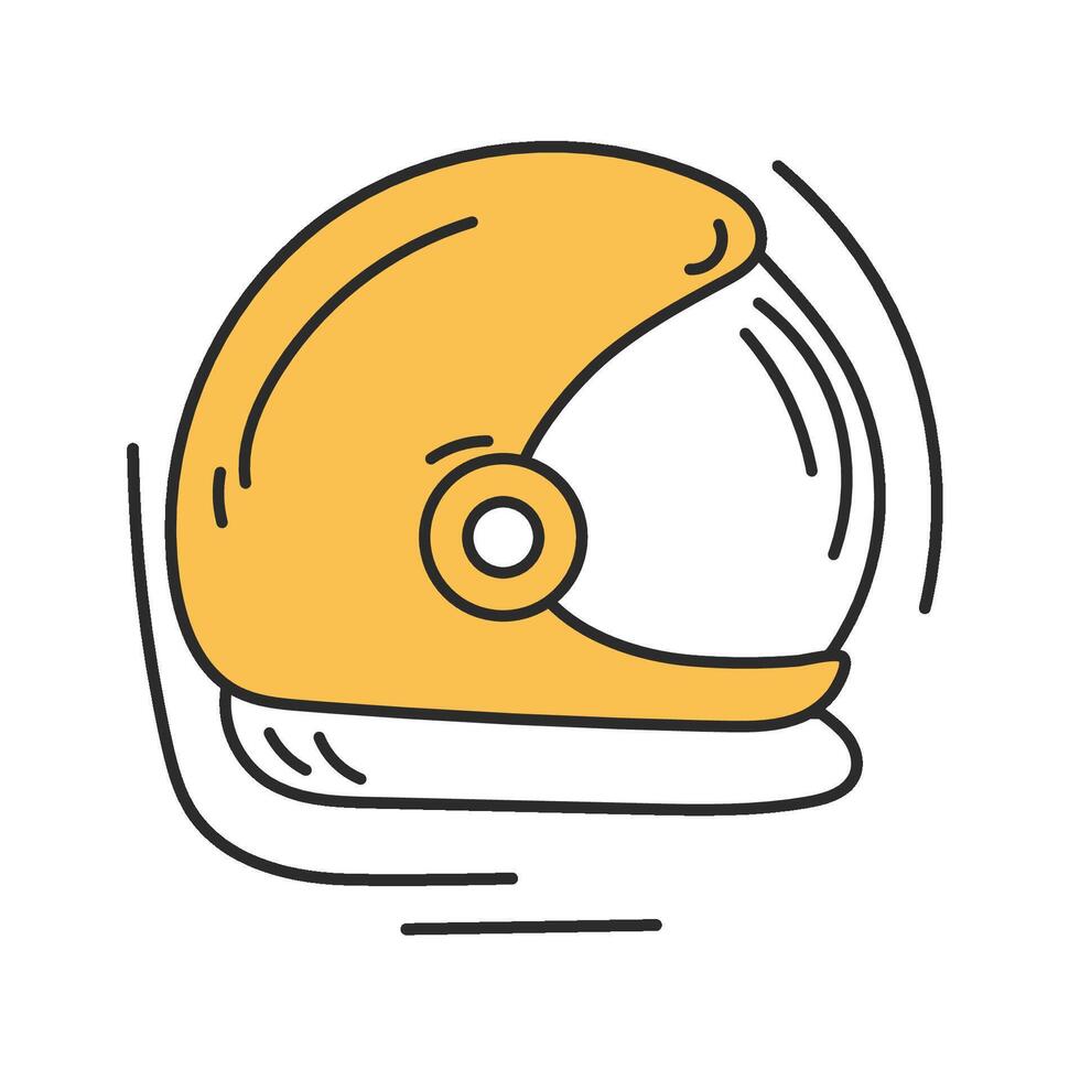 Astronaut Helmet Clipart Isolated Outline. Hand drawn Simple illustration vector