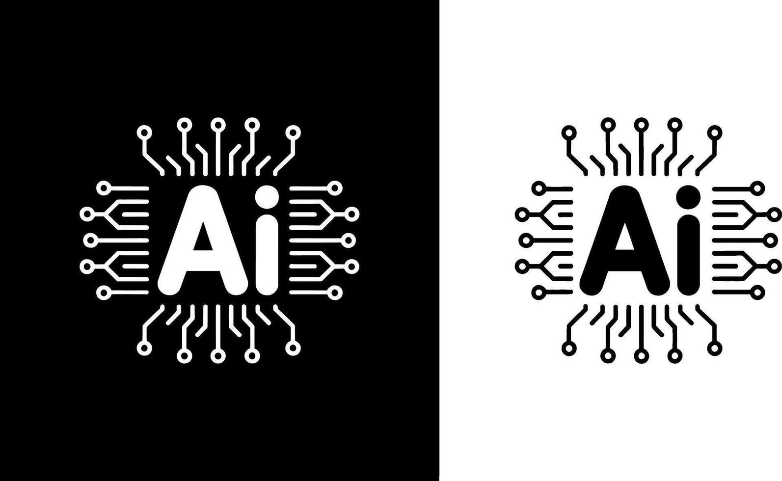 Two logos for ai and ai logo vector