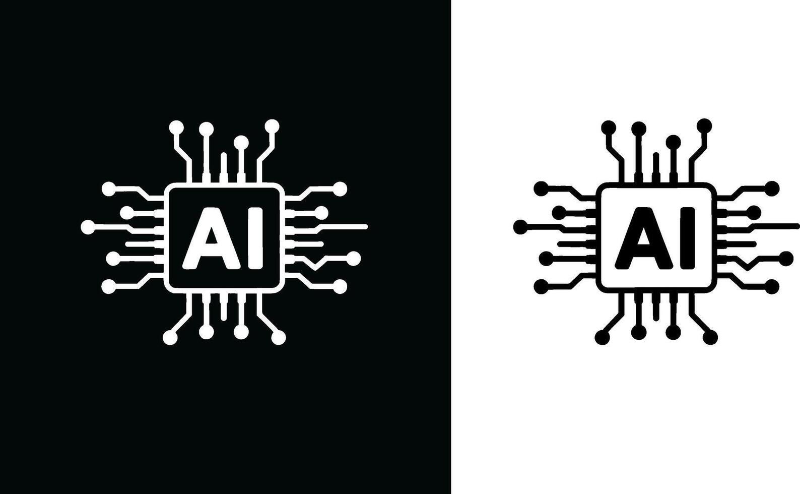 A black and white image of an ai logo vector