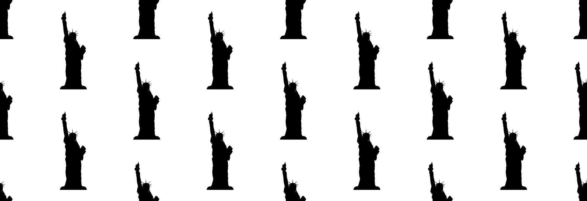 Statue of Liberty icon on a seamless pattern. vector
