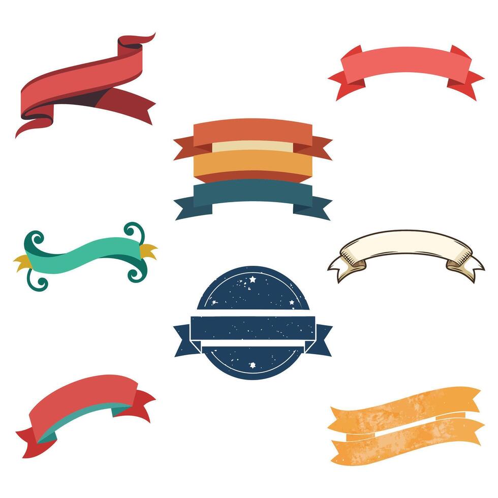 Classic Folded Banner Ribbons for Designers vector