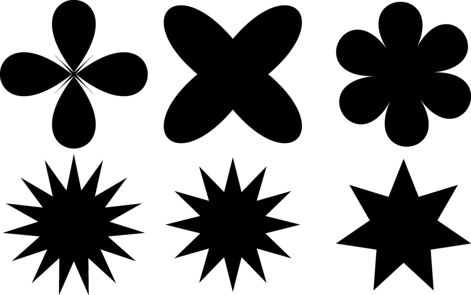 Flower icon set with papercutting style vector