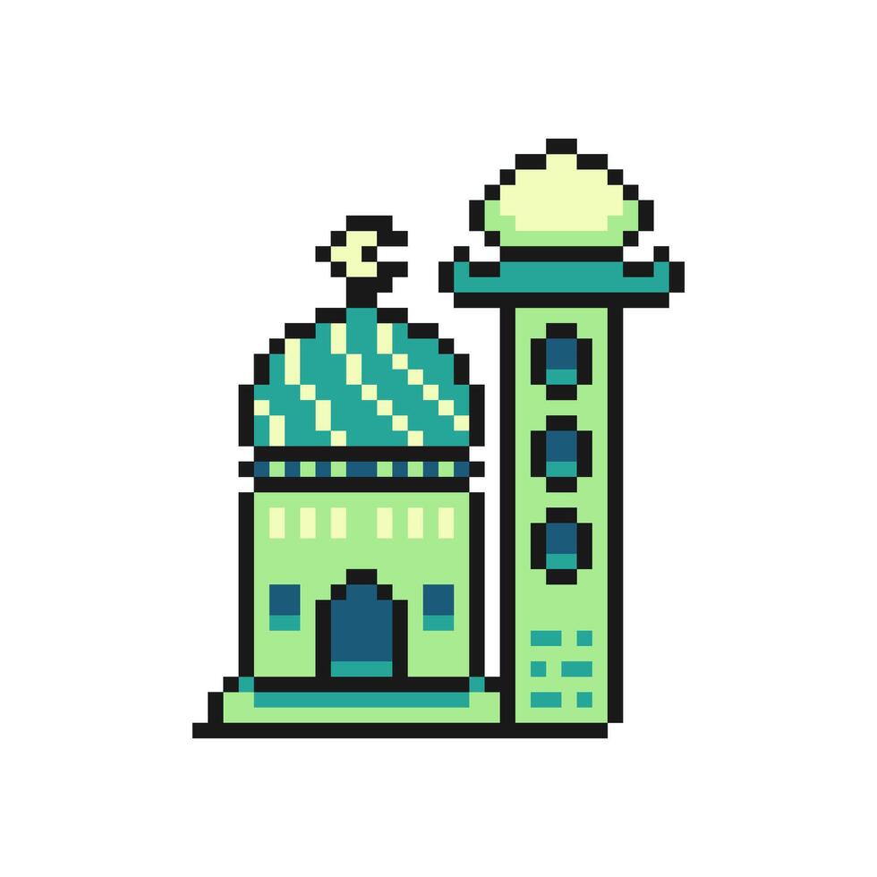 islamic mosque pixel vector