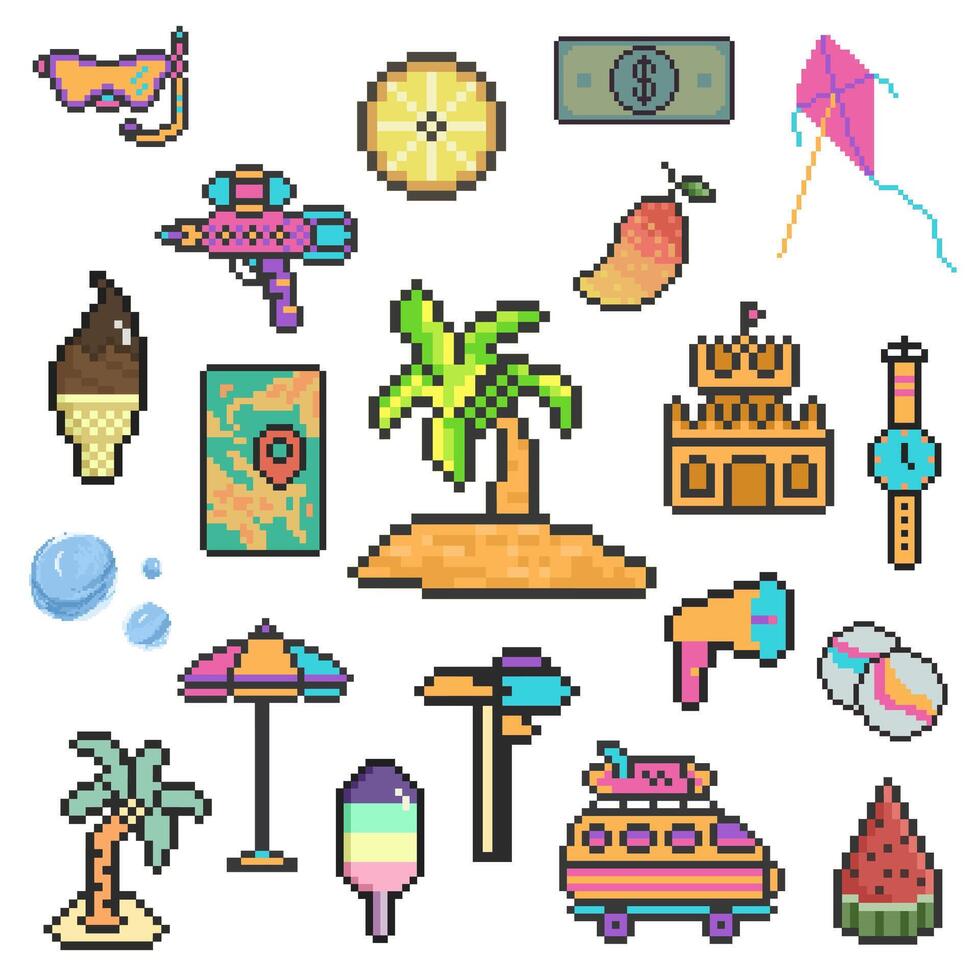 summer object retro vector