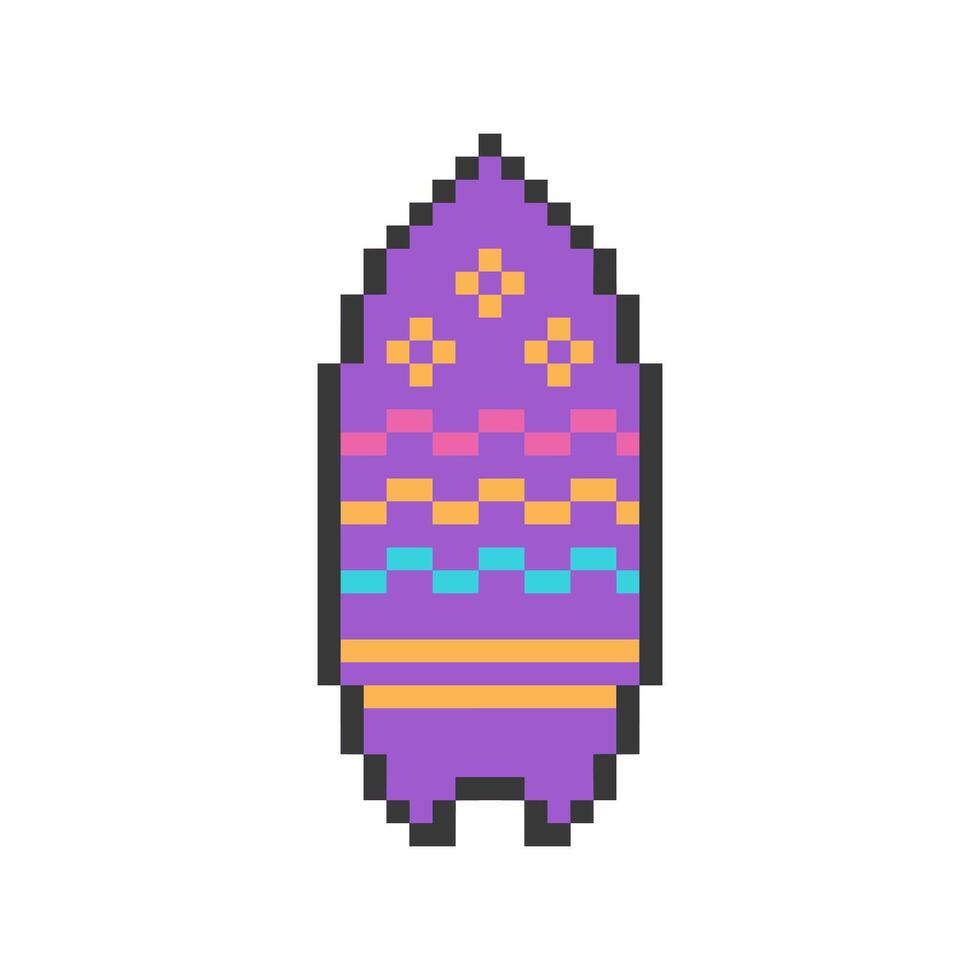 surfboard summer object pixel art vector