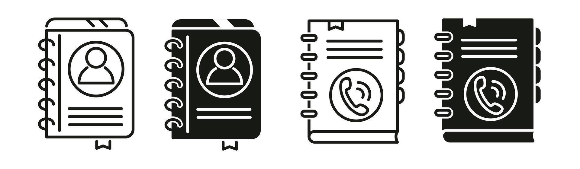 Set of Address Book and Contact Information Icons vector