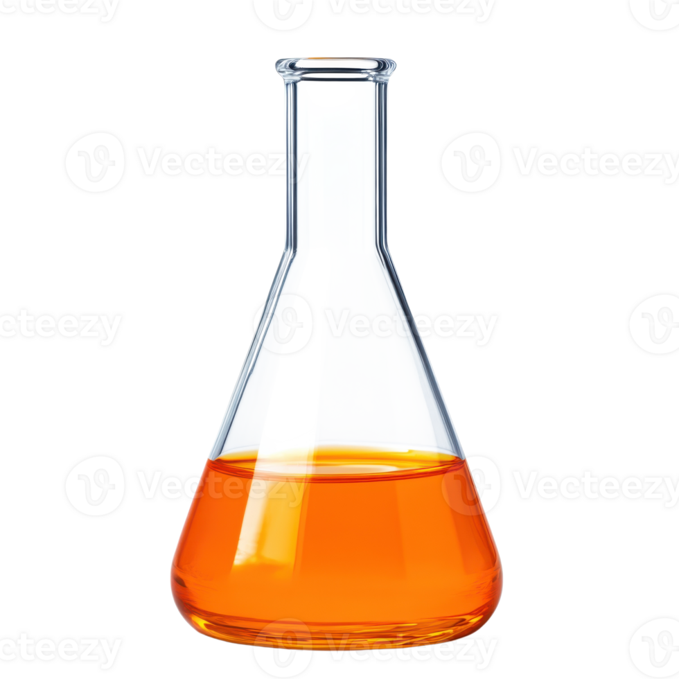 Erlenmeyer flask liquid on transparent Background png