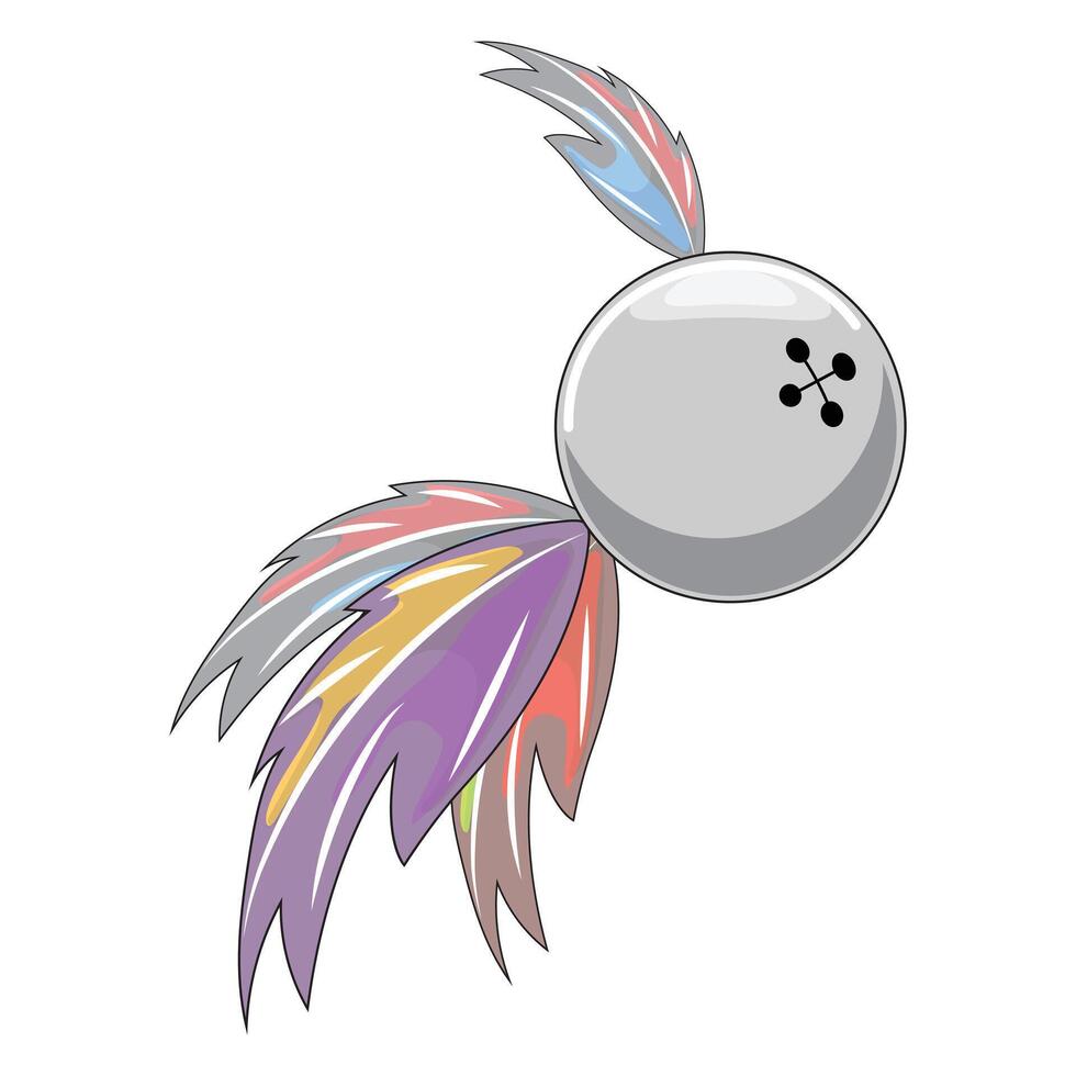 illustration of feathered cat toy, perfect for playful kitten entertainment and animal enrichment vector