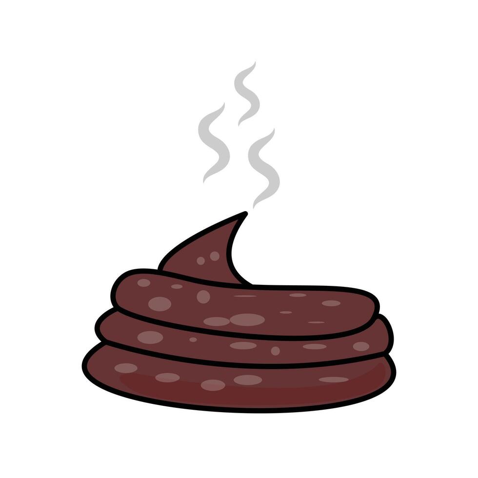 Smelly poop illustration, style, perfect for cat care, litter box, or comical animal designs vector