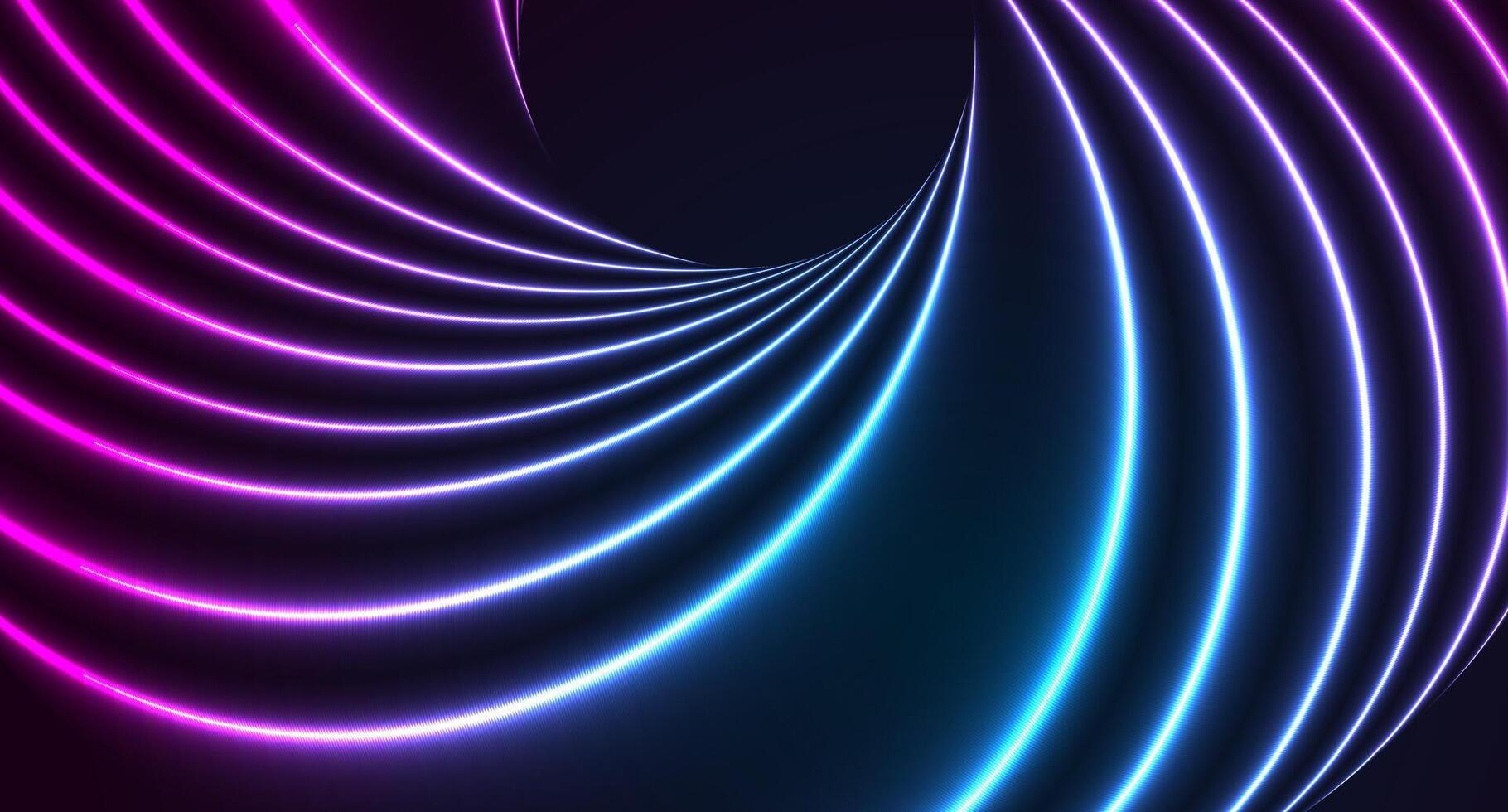 Blue purple 3d neon wavy lines abstract technology background vector