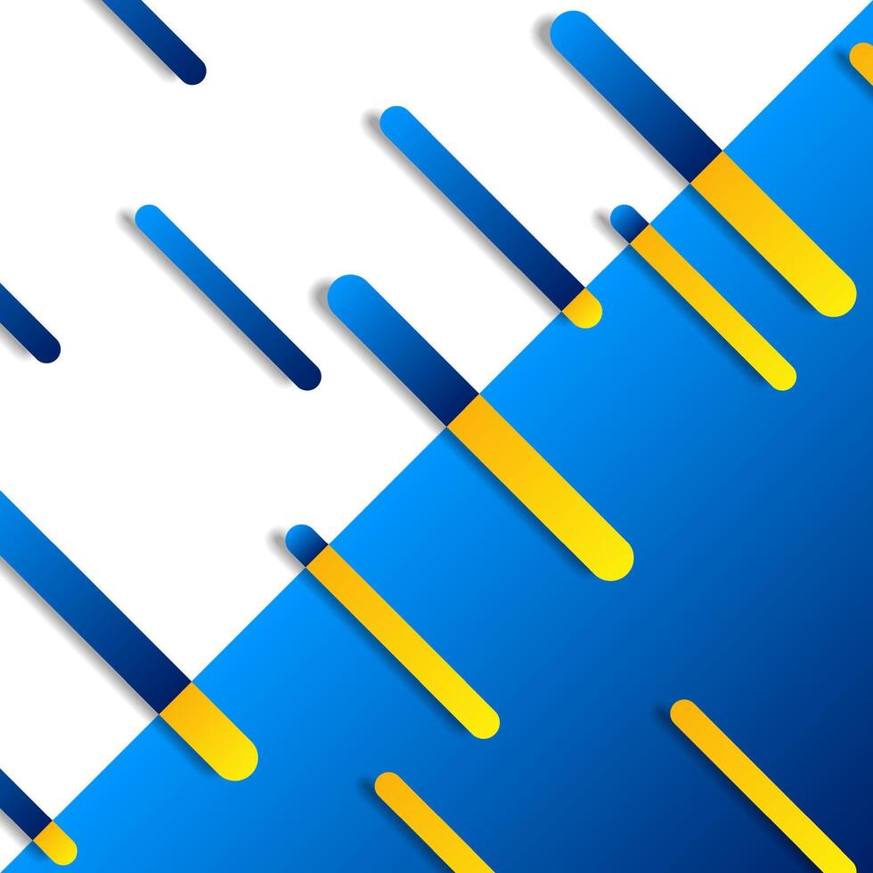 Contrast blue and orange stripes abstract minimal background vector
