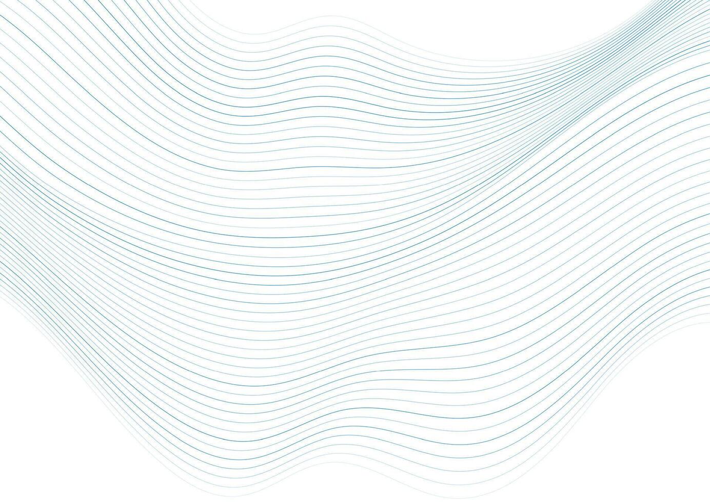 Blue white abstract minimal background with curved wavy lines vector