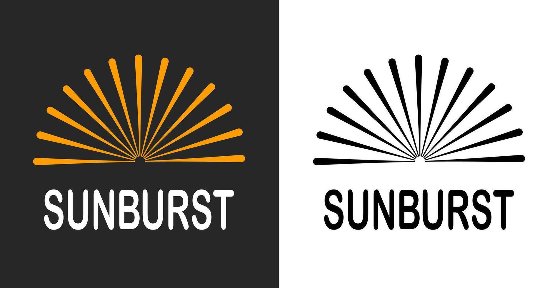 Sunburst with colors and black white style isolated on dual background. vector