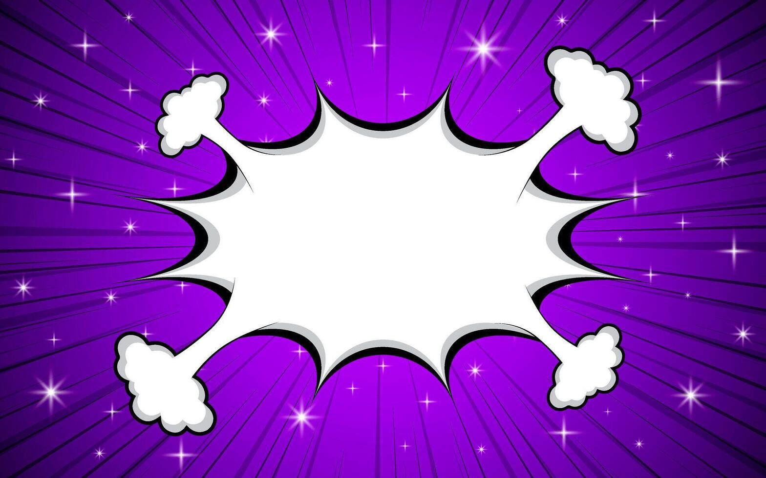 Pop art halftone background. Comic starburst pattern. Banner with speech bubbles. vector