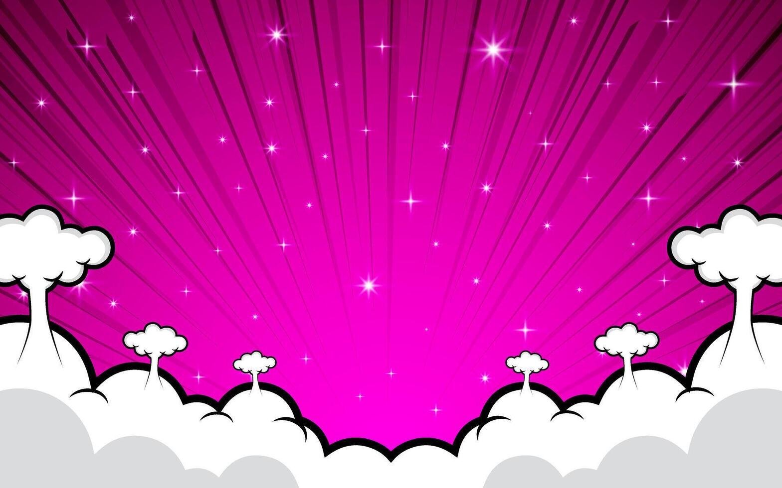 Comic abstract background with clouds vector