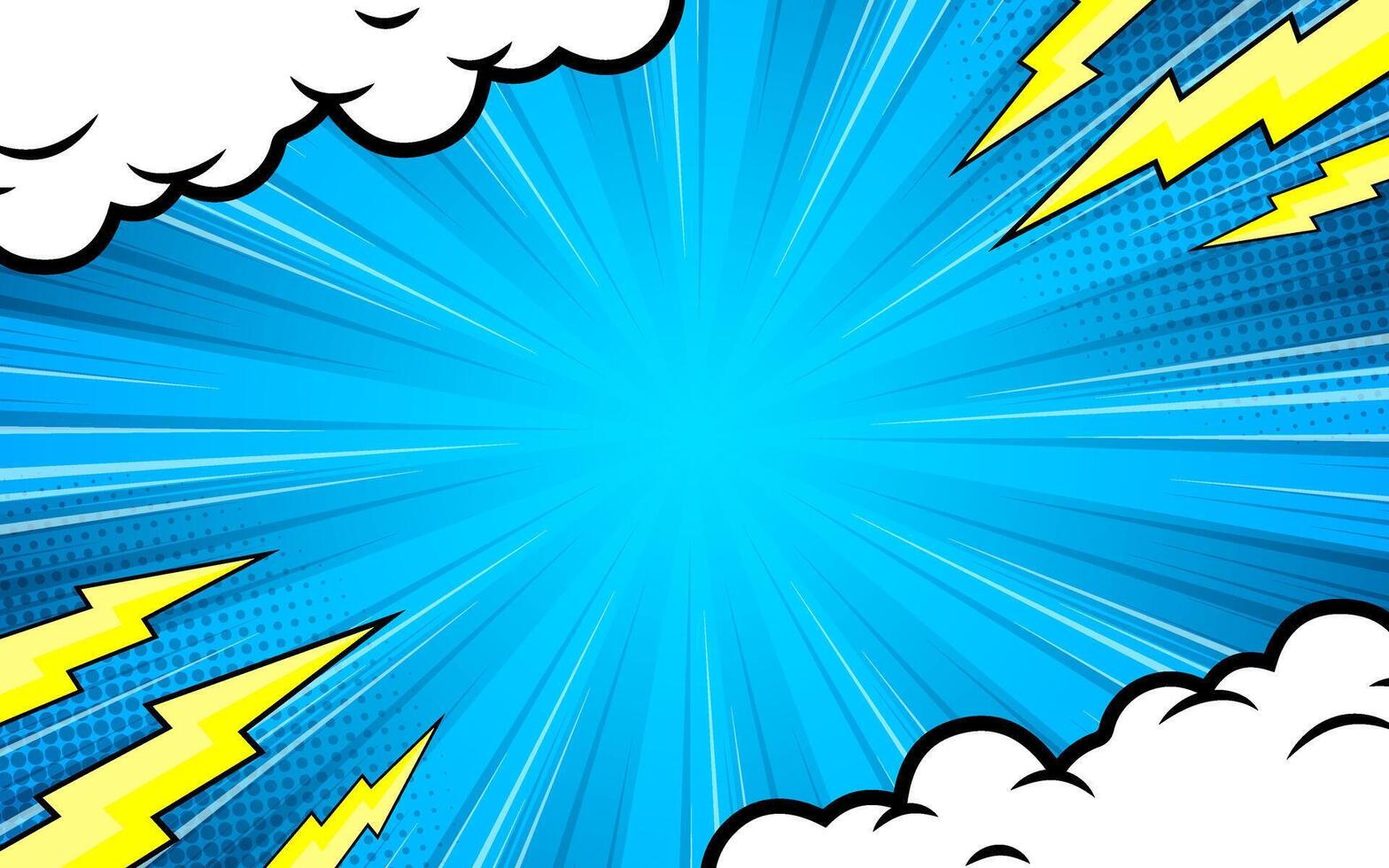 Comic background with clouds vector