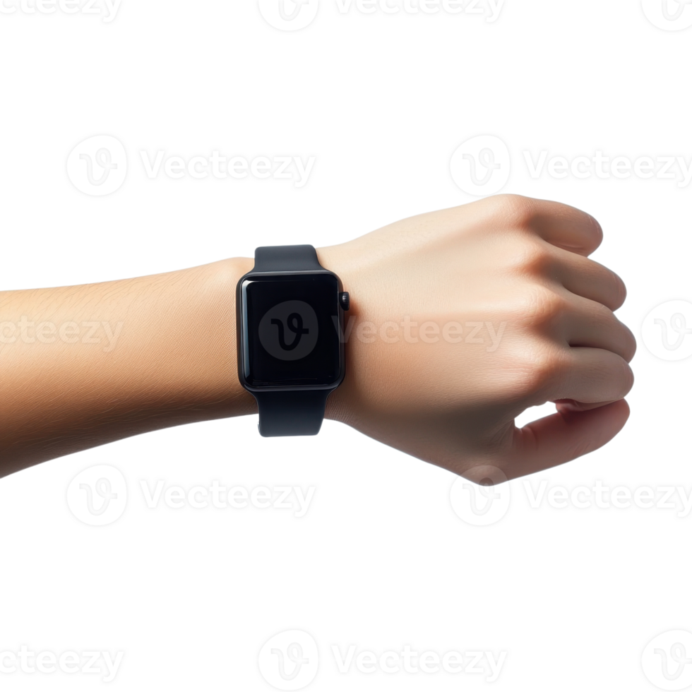Watch on a persons wrist on transparent Background png