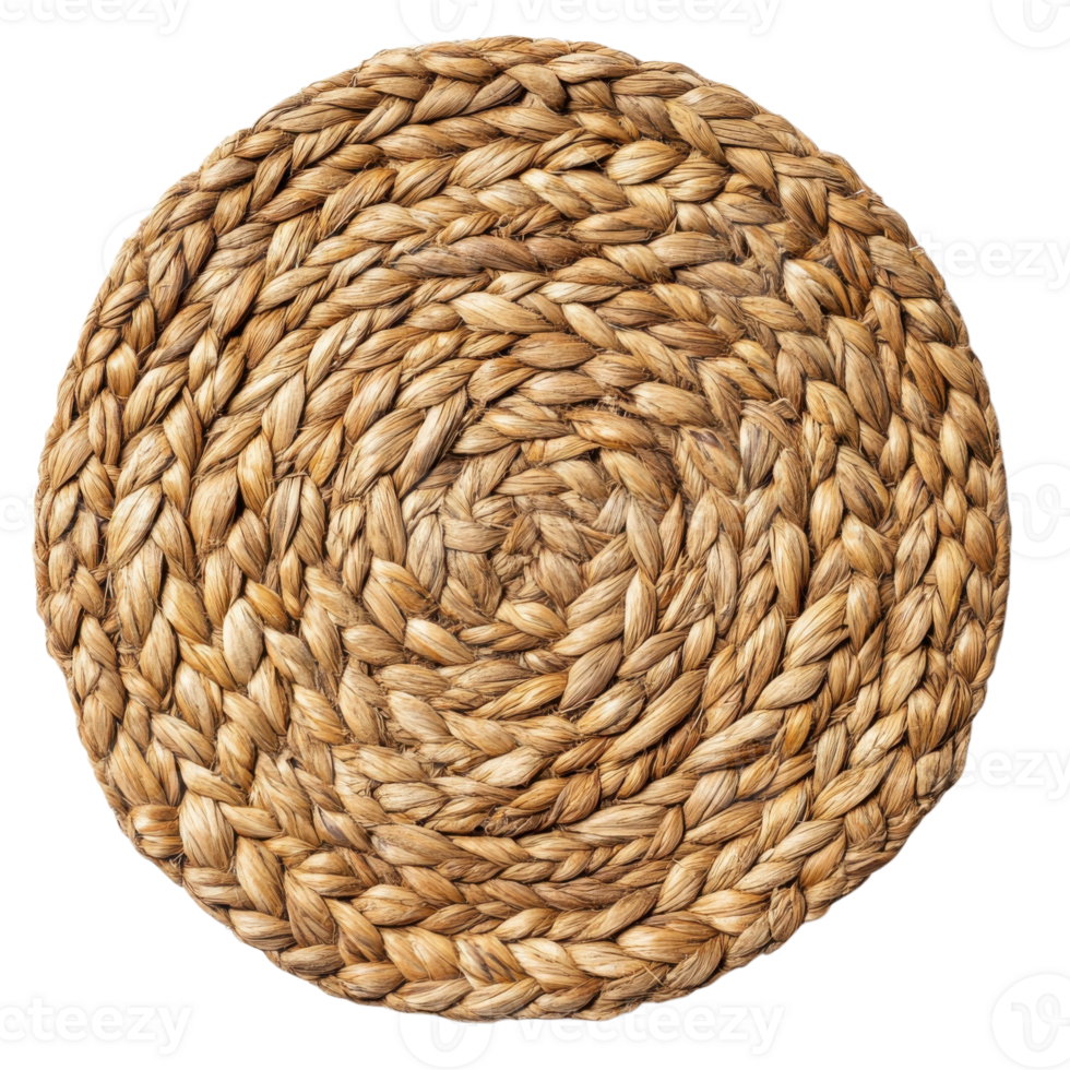 Woven circular placemat on transparent Background png