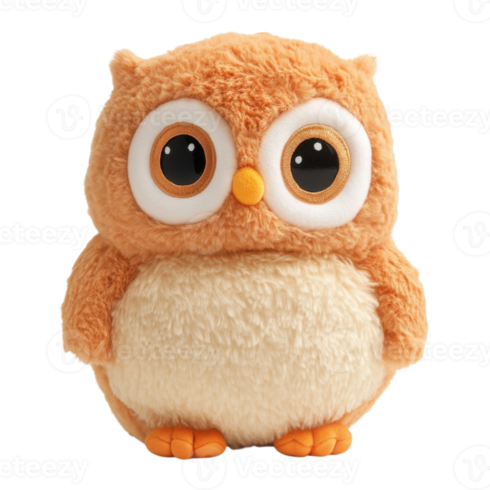A plush owl on display on transparent Background png