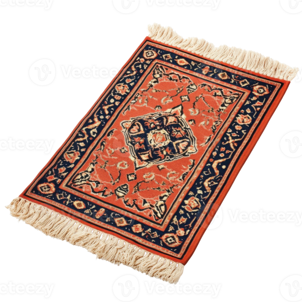 Ornate oriental rug view on transparent Background png