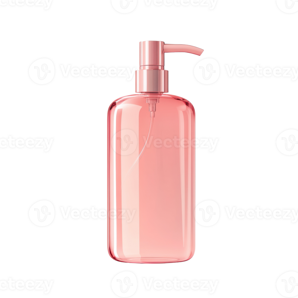 A pink dispenser bottle on transparent Background png