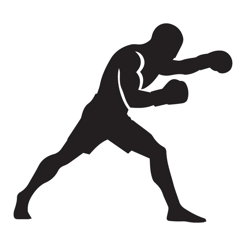 Boxing sport graphics with intense competition scenes of athletes in combat vector