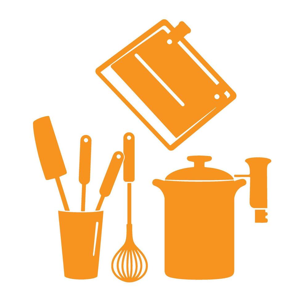 Cooking Equipment Design Perfect for Menu Graphics and Culinary Branding vector