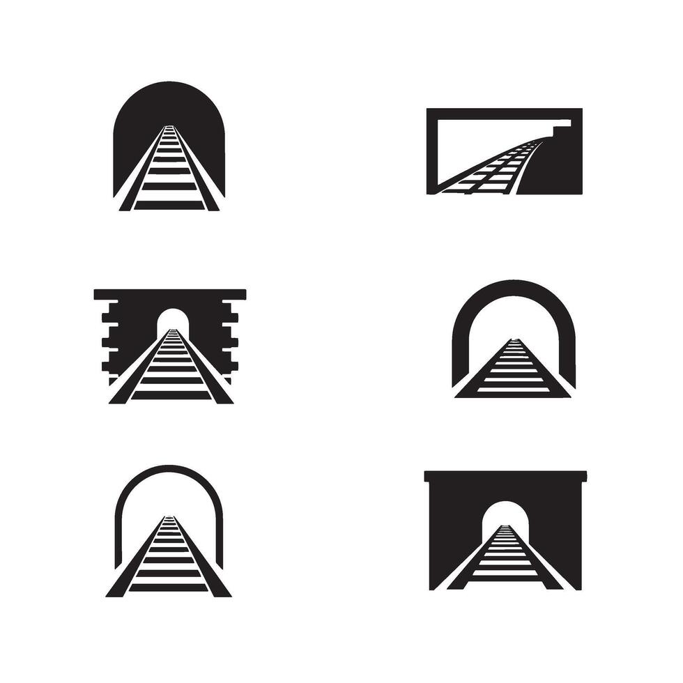 Railway Tunnel Scene with Modern Tunnel Door Concept in Linear Style vector