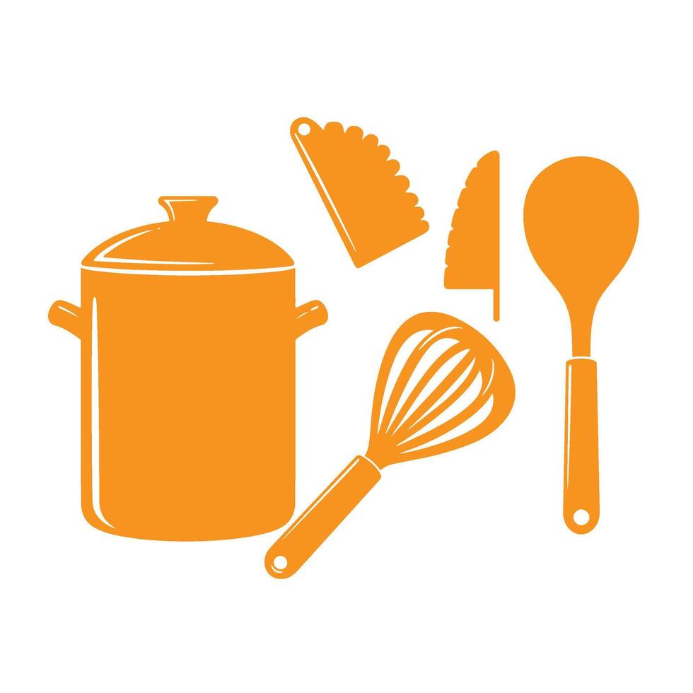 Handy Cooking Equipment Design Including Spatulas Ladles and Cutlery vector