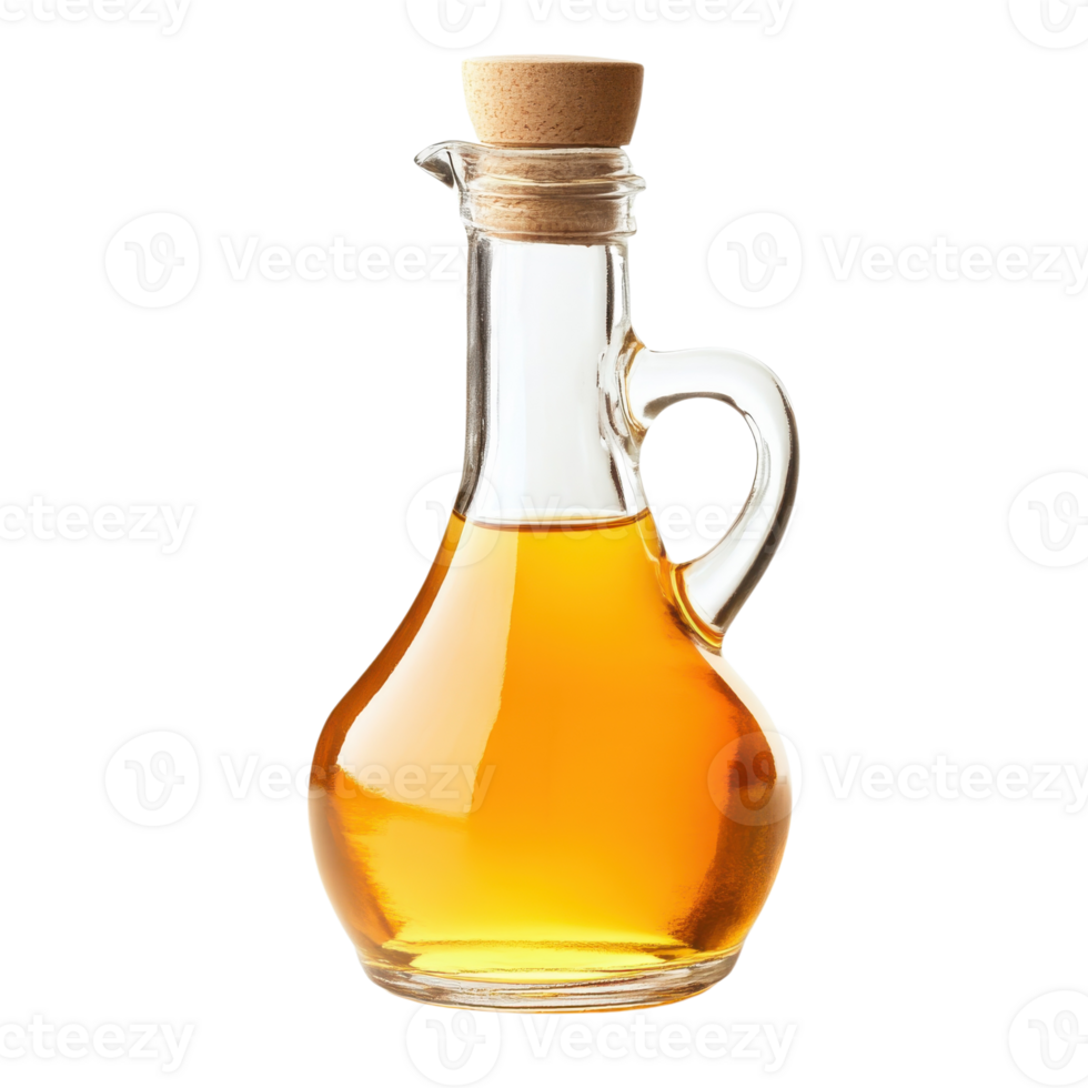 Oil in glass container on transparent Background png