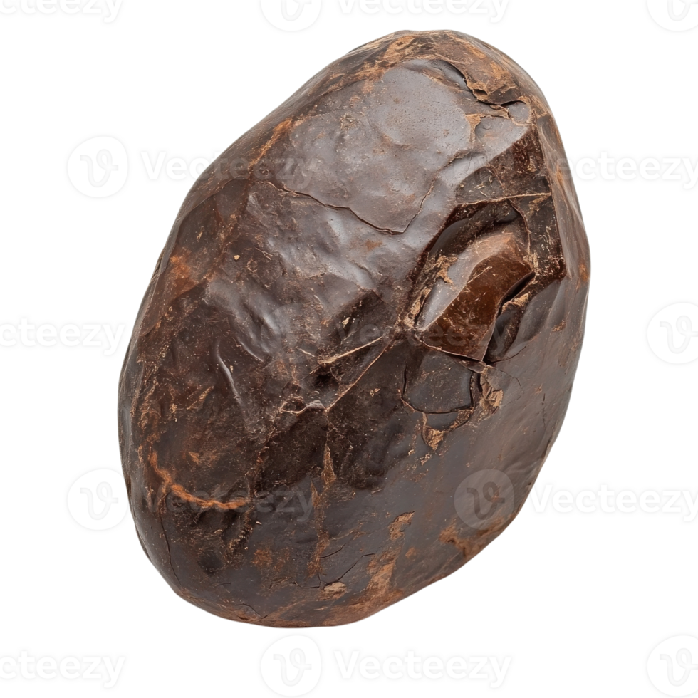A dark cracked rock form on transparent Background png