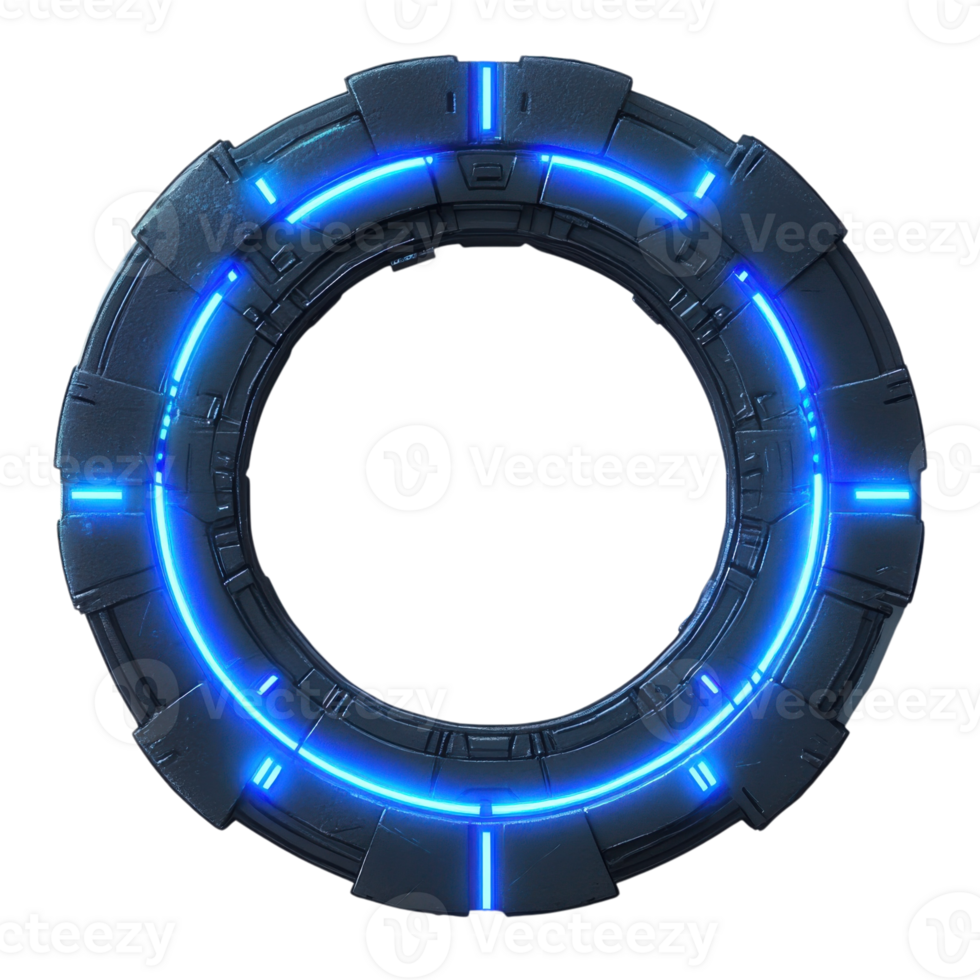 Glowing futuristic portal on transparent background png