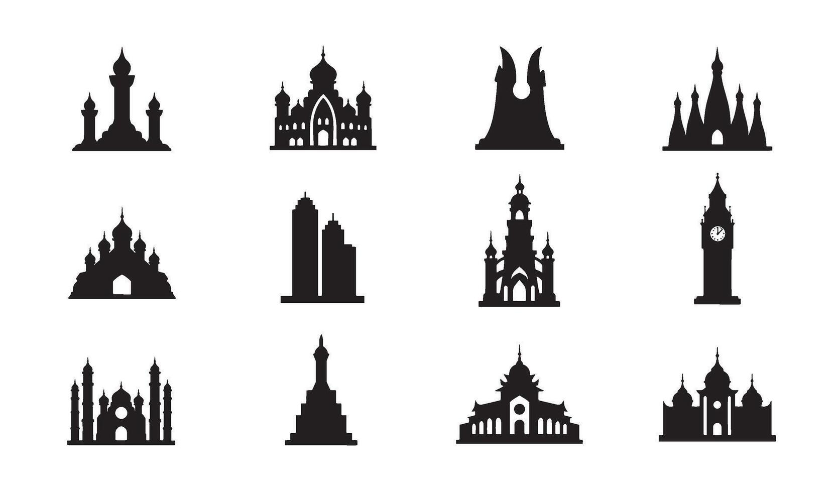 City Landmark Shape visuals perfect for travel posters and city branding vector