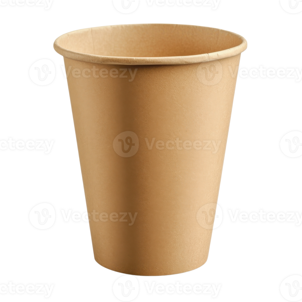 A brown paper coffee cup on transparent Background png