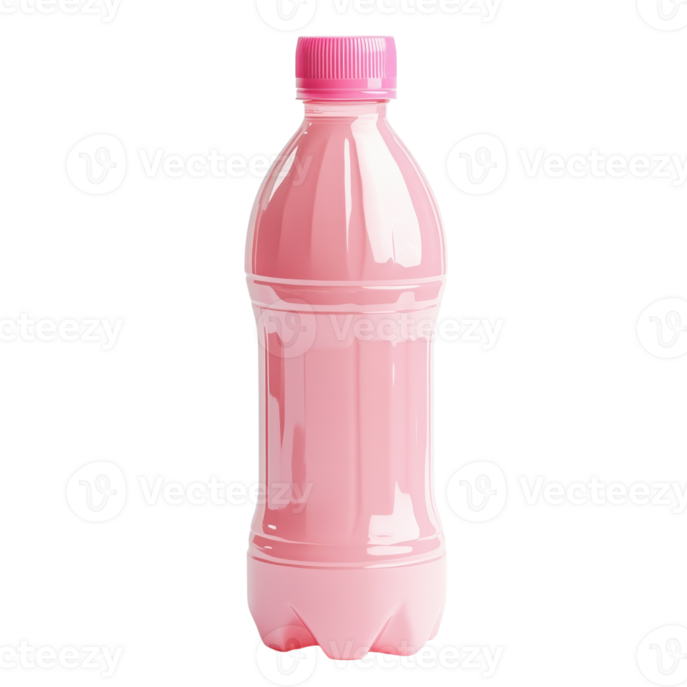 Pink drink bottle shot on transparent background png