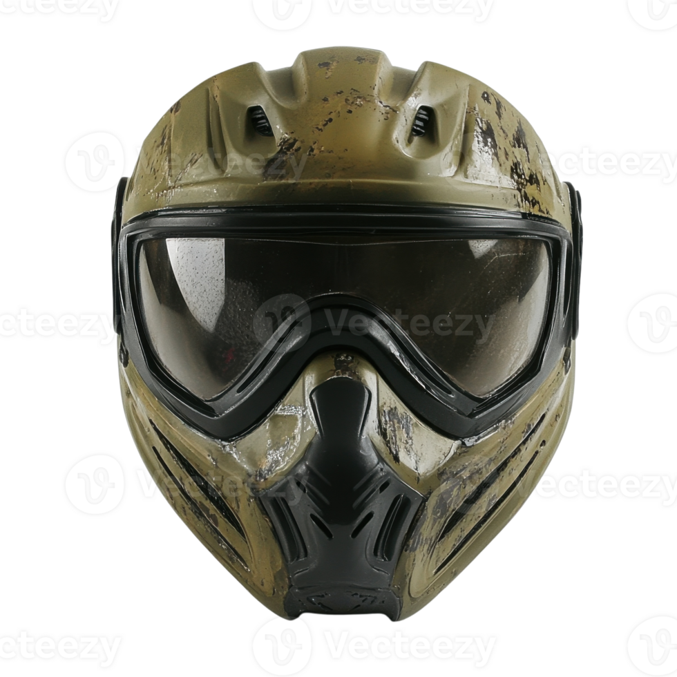 Camo tactical full mask on transparent background png