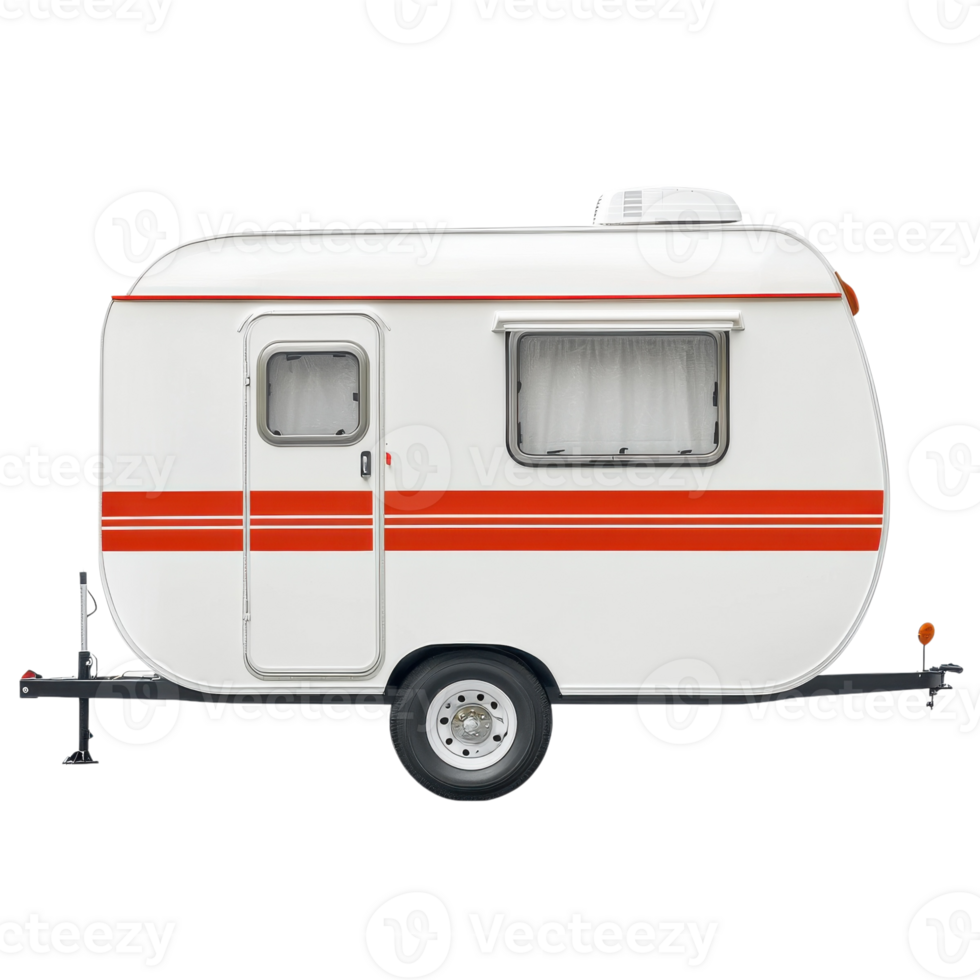 Small camper white color on transparent background png