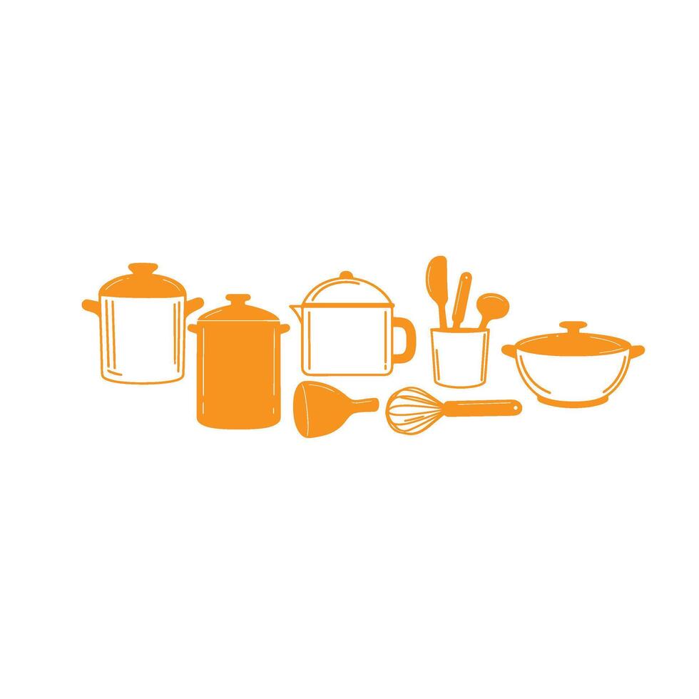 Detailed Cooking Equipment Design for Chef Themed Graphics and Menus vector