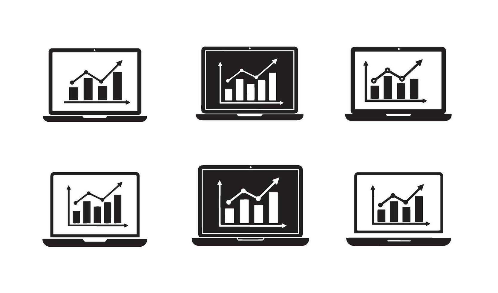 Laptop Screen Chart Elements designed with simplicity for dashboard use vector