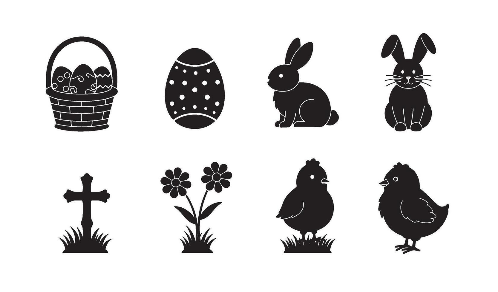 Easter Elements Icon set perfect for festive digital projects and prints vector